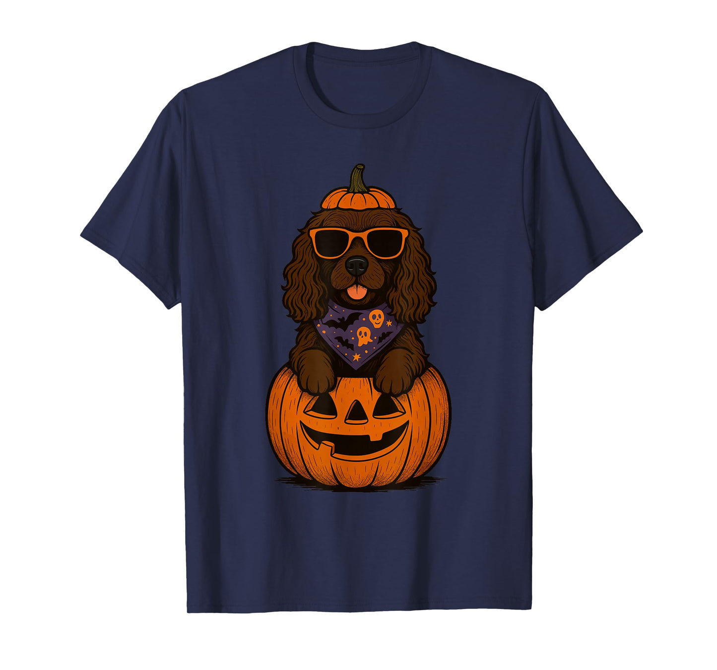Spooky Boykin Spaniel Pumpkin Halloween Dog Lover T-Shirt