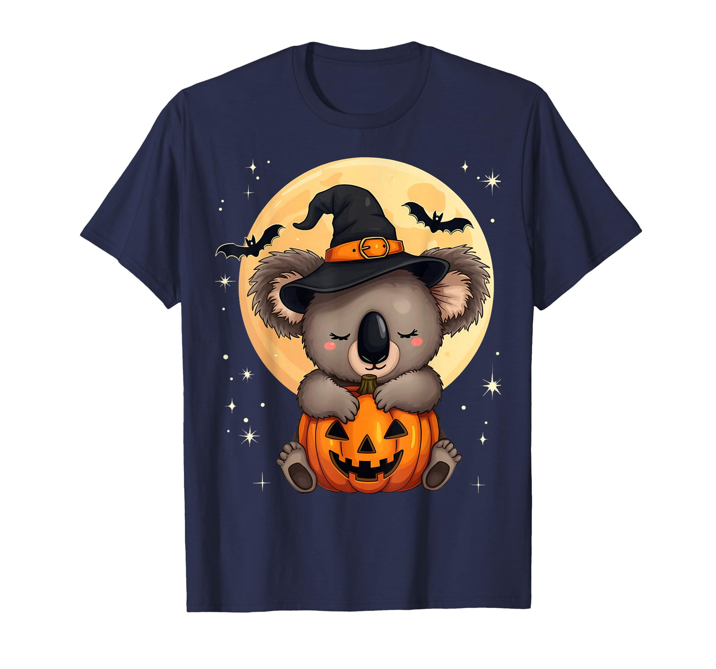 Halloween Koala Witch Hat Pumpkin Spooky T-Shirt