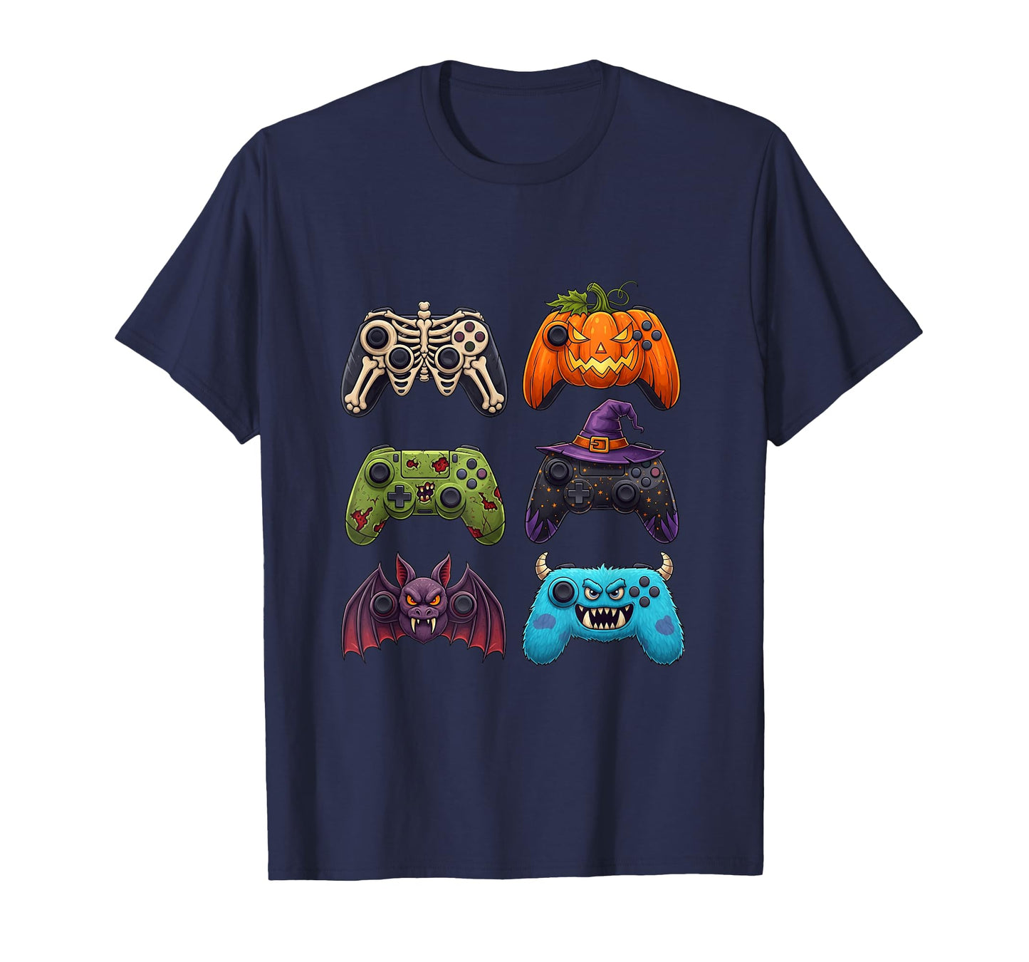 Halloween Skeleton Zombie Gaming Controllers Mummy Boys Kids T-Shirt