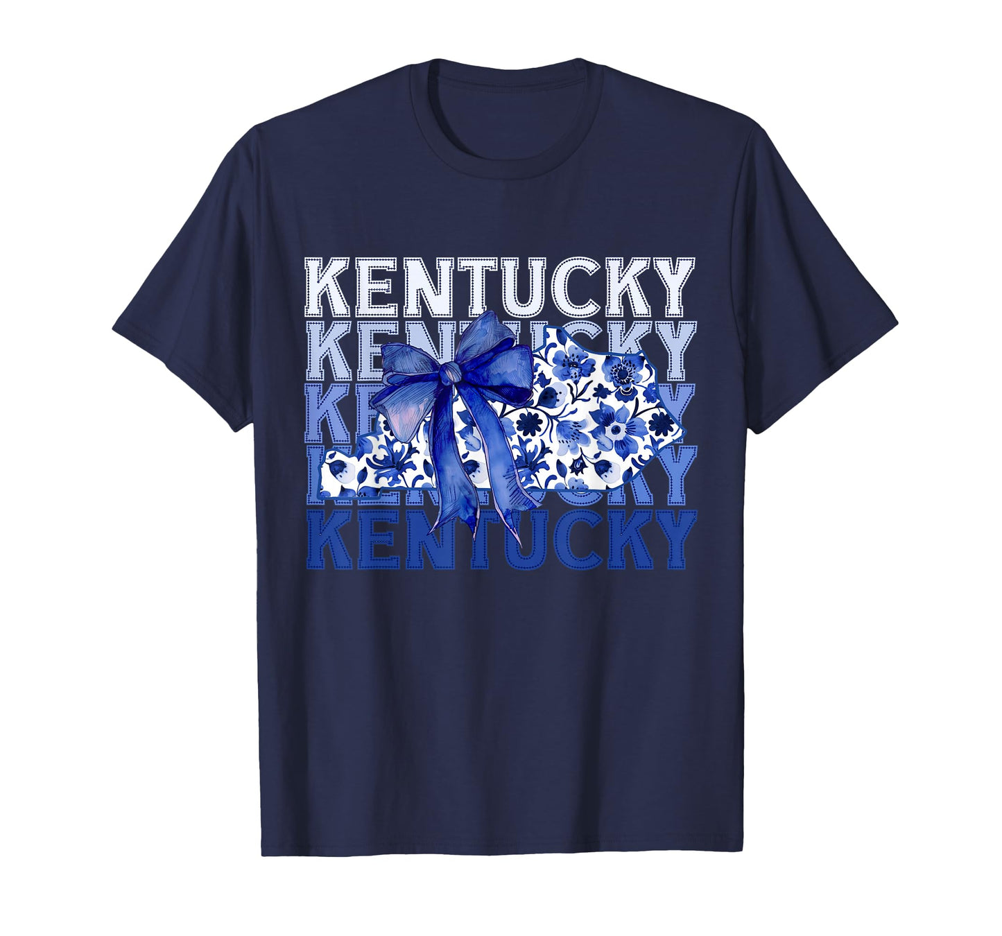 Coquette Blue Floral Bow Kentucky T-Shirt