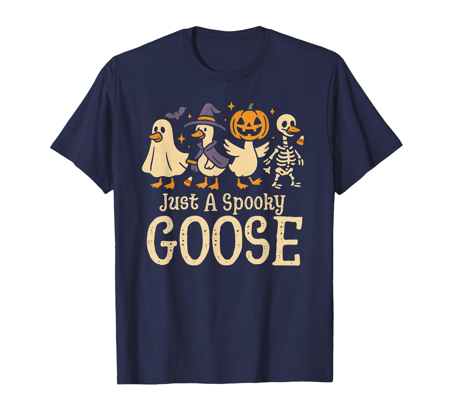 Just A Spooky Goose Retro Vintage Funny Halloween Costume T-Shirt