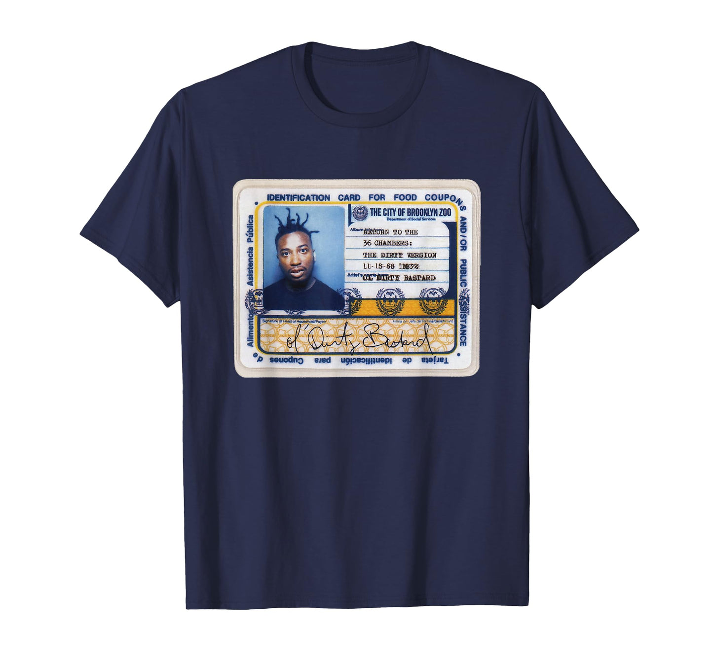 Ol' Dirty Bastard Return To The 36 Chambers ID Card ODB T-Shirt