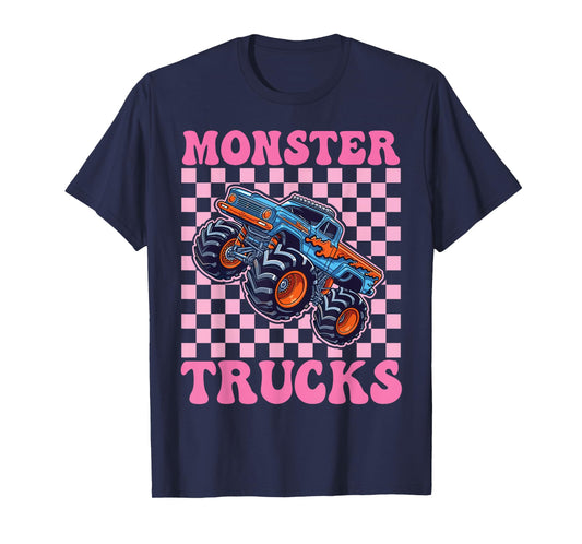 Monster Truck for Toddlers, Girl Monster Truck Retro Vintage T-Shirt