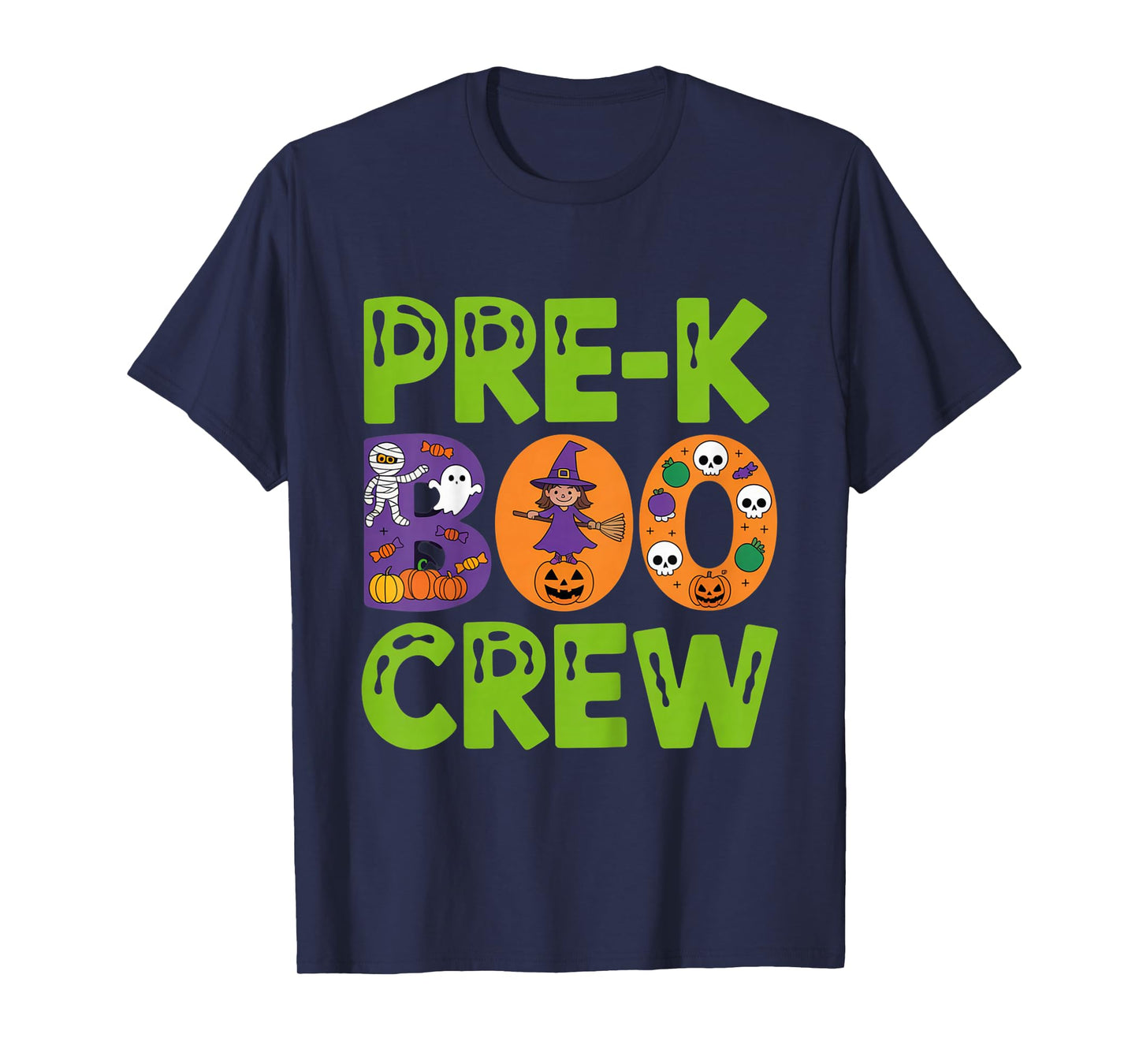 Pre-K Boo Crew Halloween Outfit for Kids Teachers and Family T-Shirt