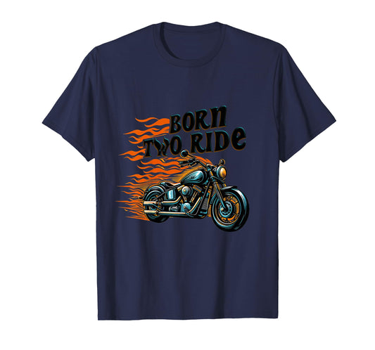 Kids Two 2 Years Old 2nd Birthday Boy Born Two Ride Motorcycle T-Shirt