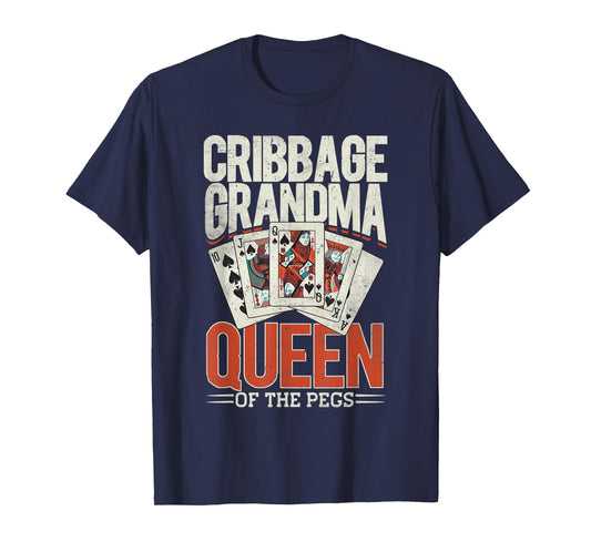 Cribbage Board Game Grandma Granny Queen Cribbage Player T-Shirt