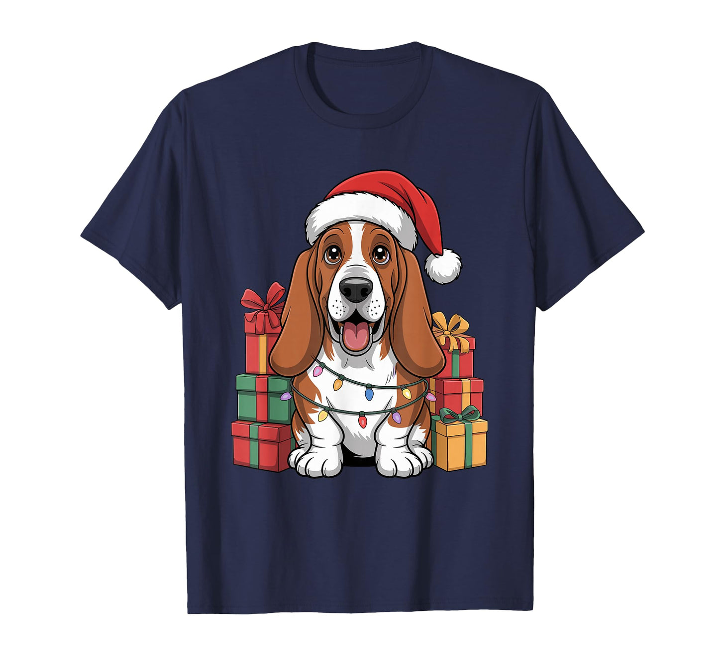 Cute Basset Hound Christmas Holiday Basshole Dog Lover T-Shirt
