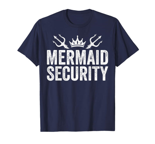 Mermaid Security Halloween Costume Dad Mom Boy T-Shirt