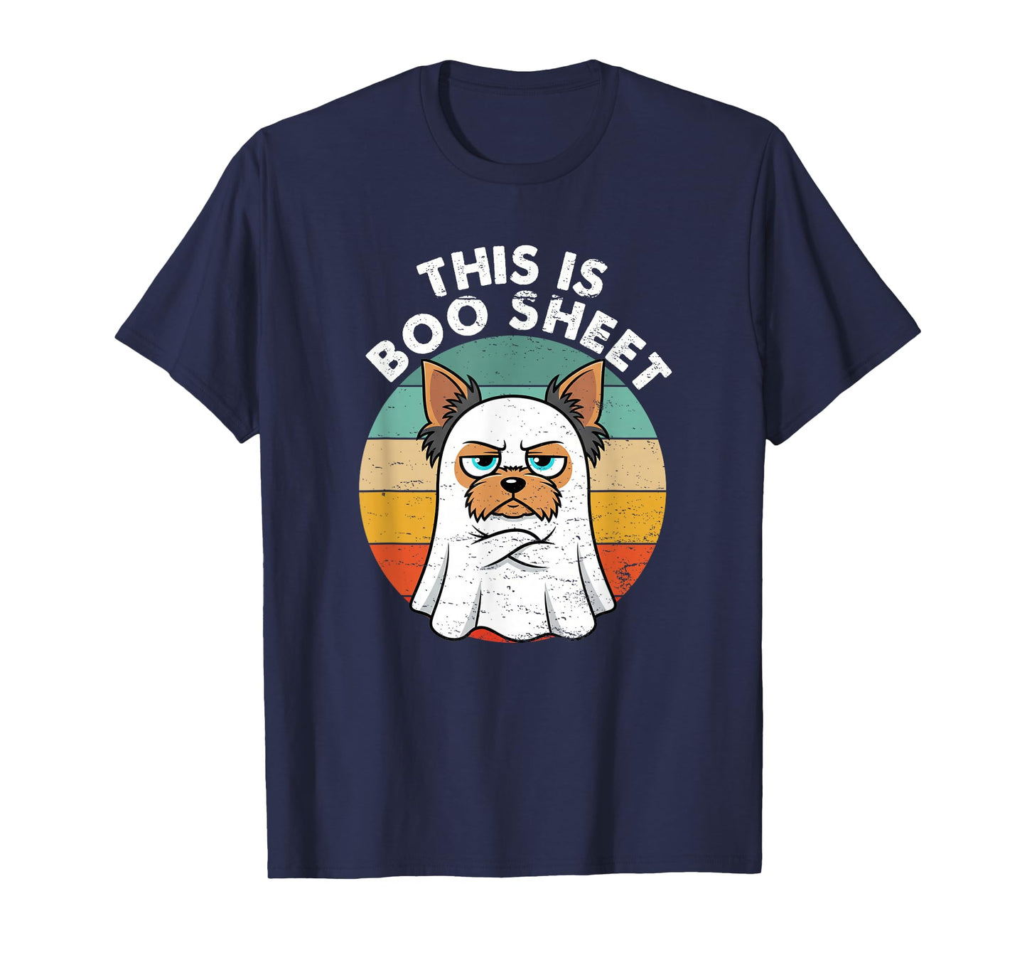This is Boo Sheet Yorkshire Dog Retro Halloween Funny Dog T-Shirt