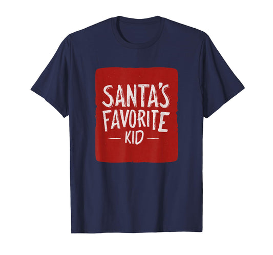 Cute Santa's Favorite Kid Statement T-Shirt