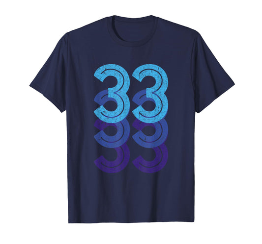33 T Shirt 33rd Birthday Gift Sports Team Year Age T-shirt T-Shirt
