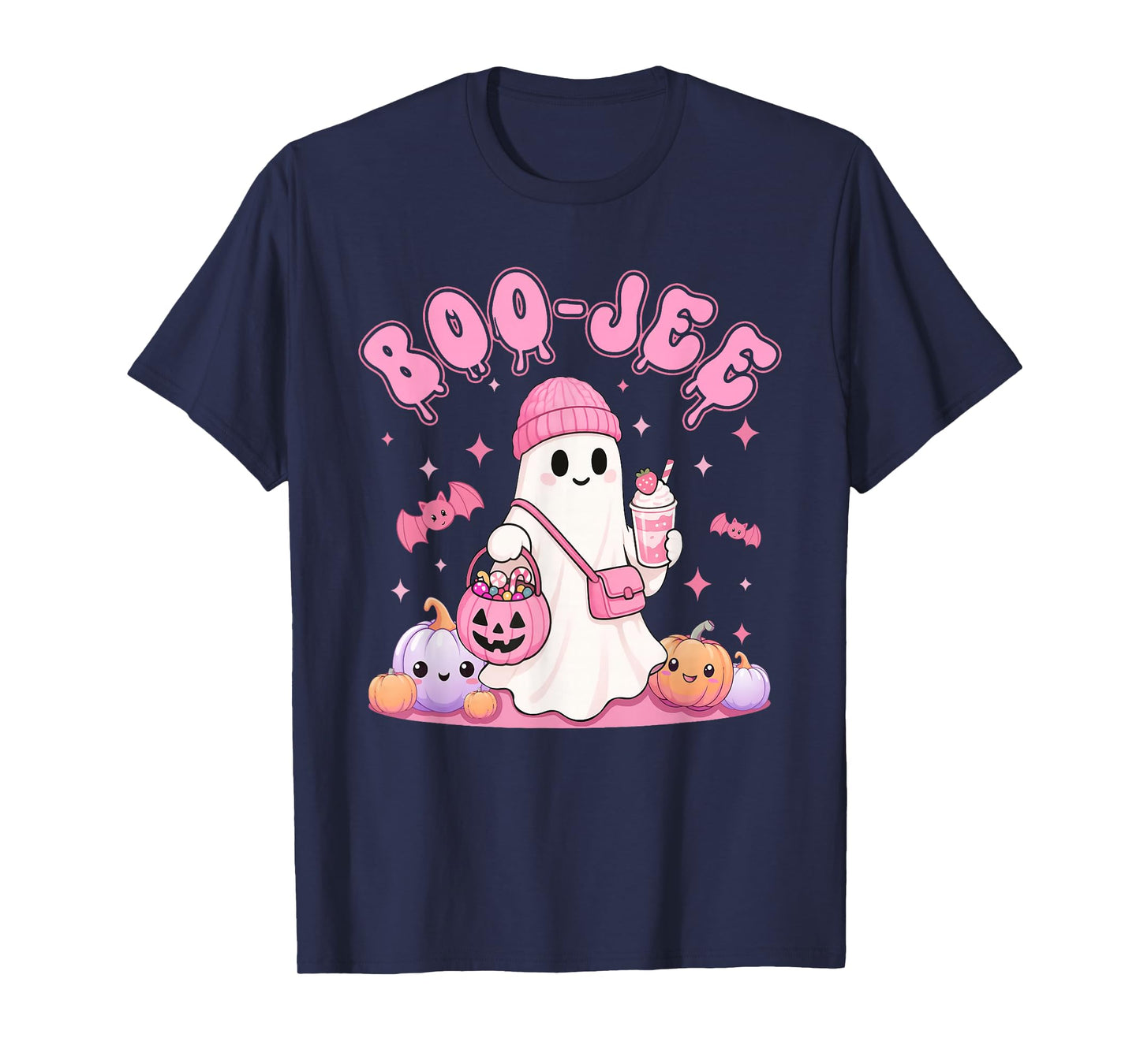 Coquette Leopard Ghost Coffee Boo-JEE Halloween Boujee Ghost T-Shirt