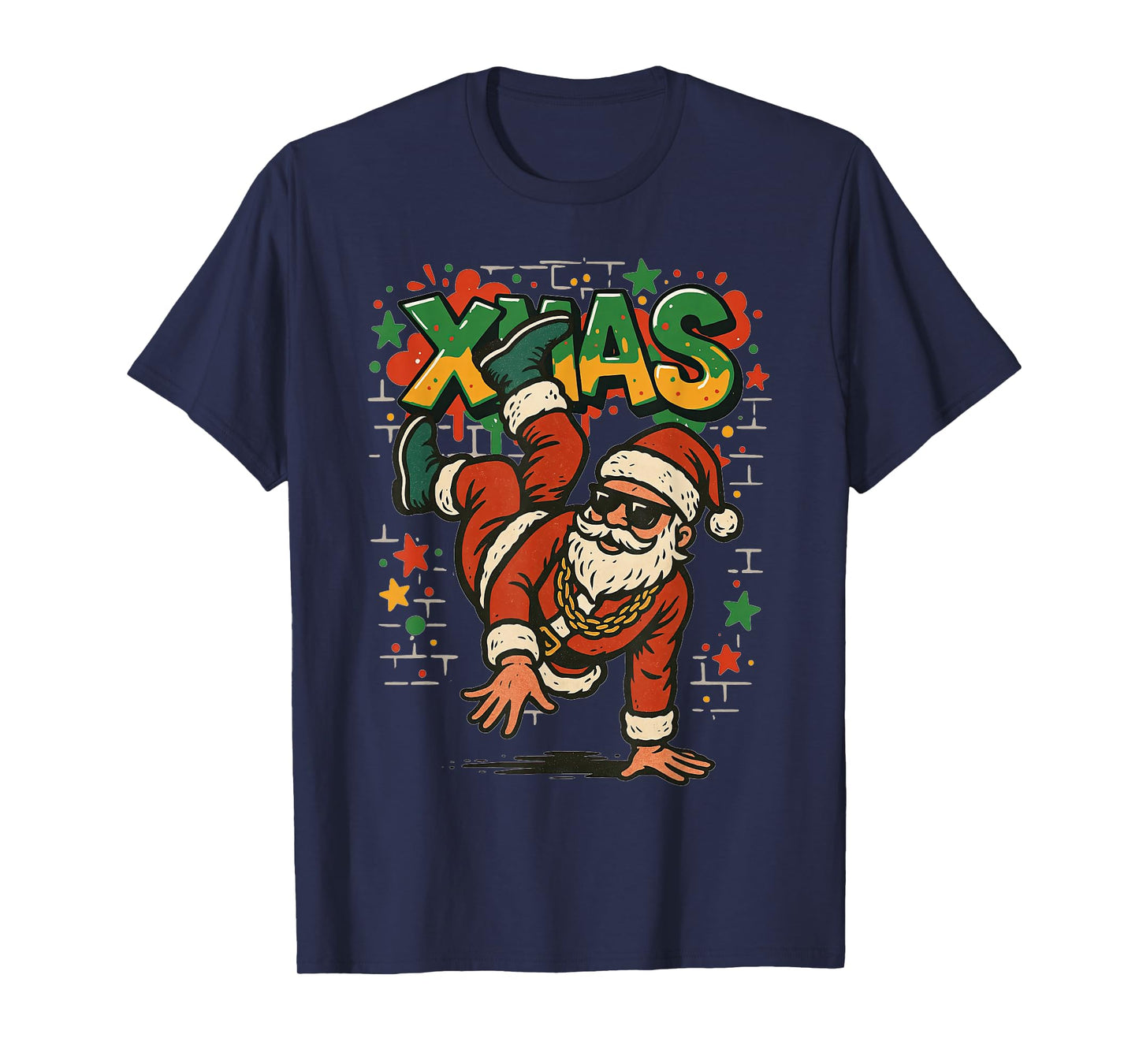 Hip Hop Santa Claus Graffiti Christmas Breakdancing T-Shirt