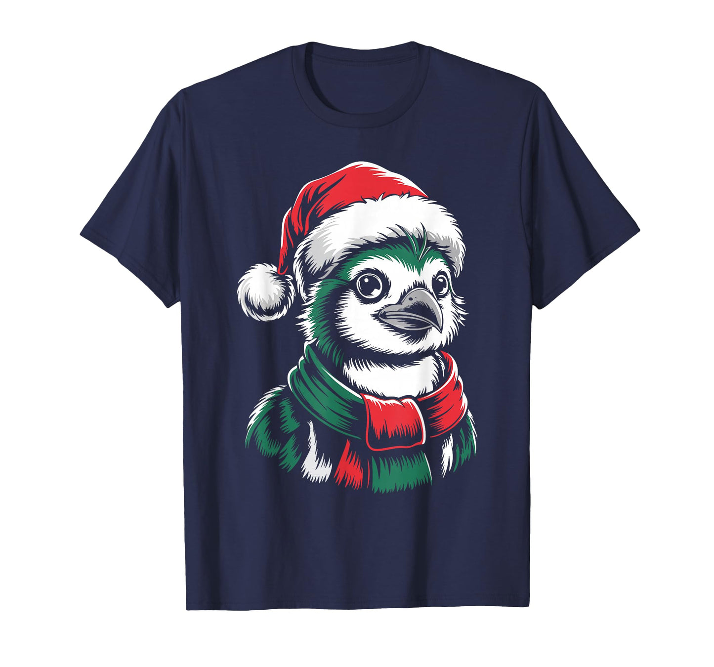 Quetzal Xmas Santa Hat Scarf Christmas Costume T-Shirt