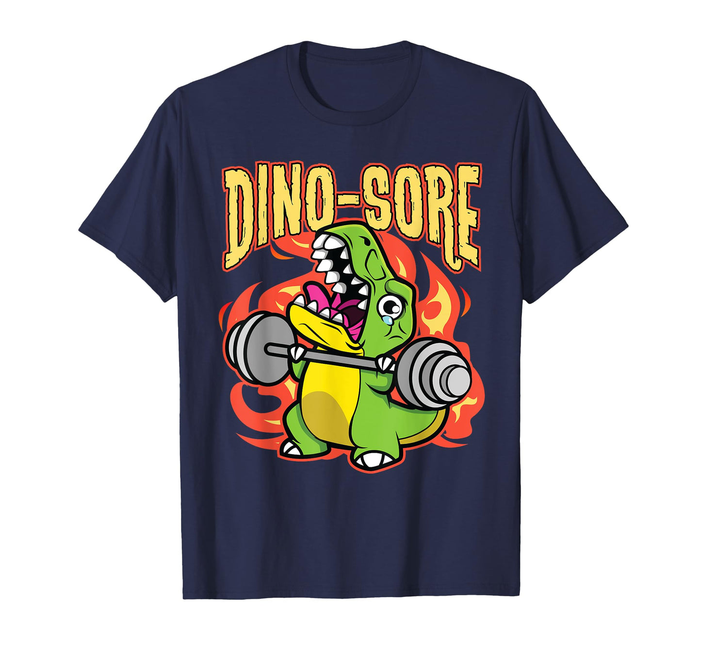 Gym Workout Fitness Dino-sore Cute Dinosaur Lifting Funny T-Shirt