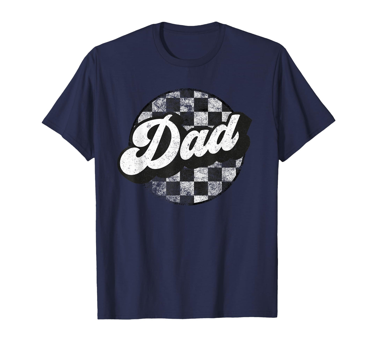 Funny Retro Checkered Dad Race Vintage Matching Family T-Shirt