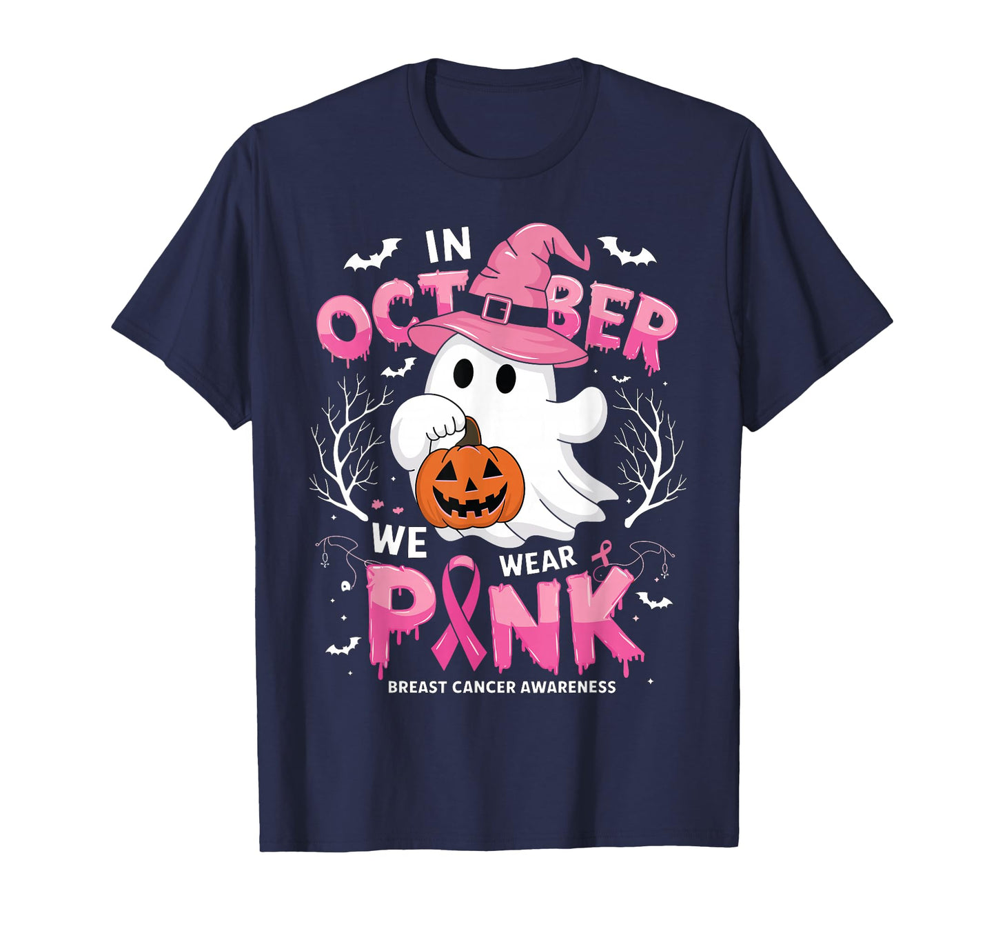 in October We Wear Pink Shirt Breast Cancer Shirts for Women T-Shirt