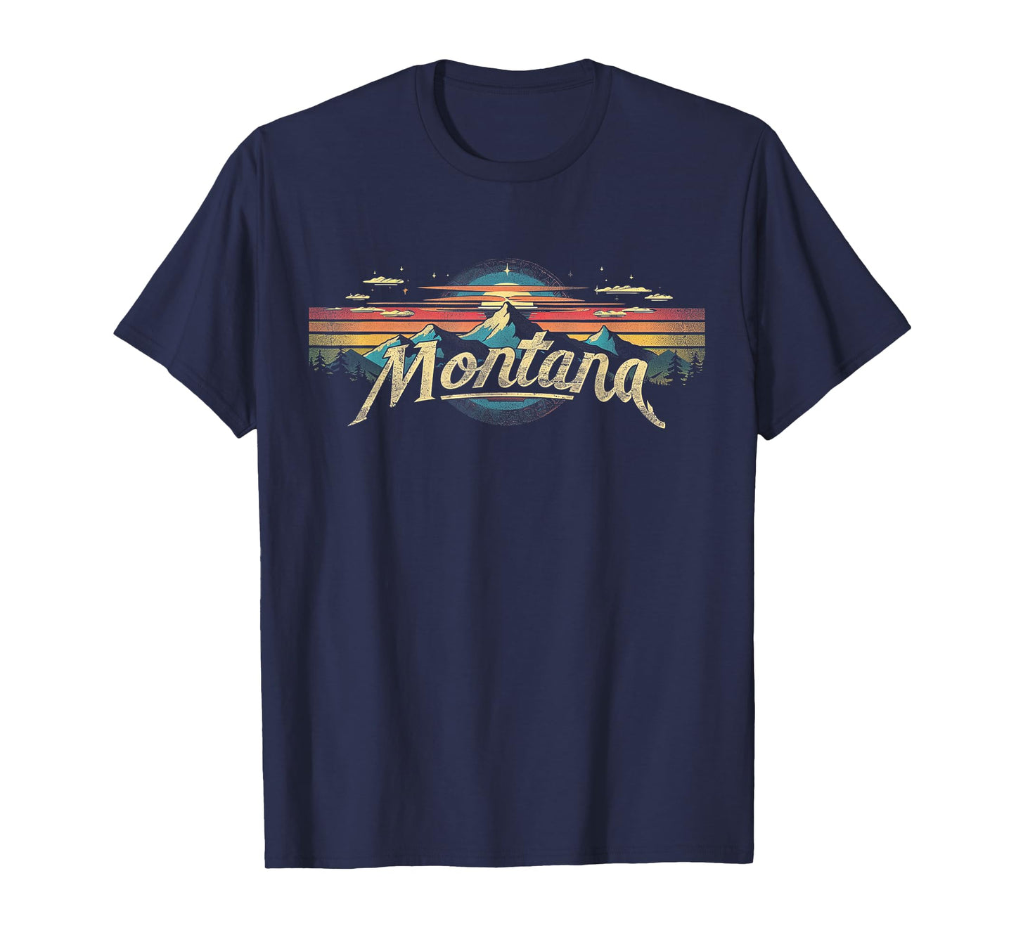 Montana -Cool Funny Graphic Vintage Men Women Kids Mountains T-Shirt