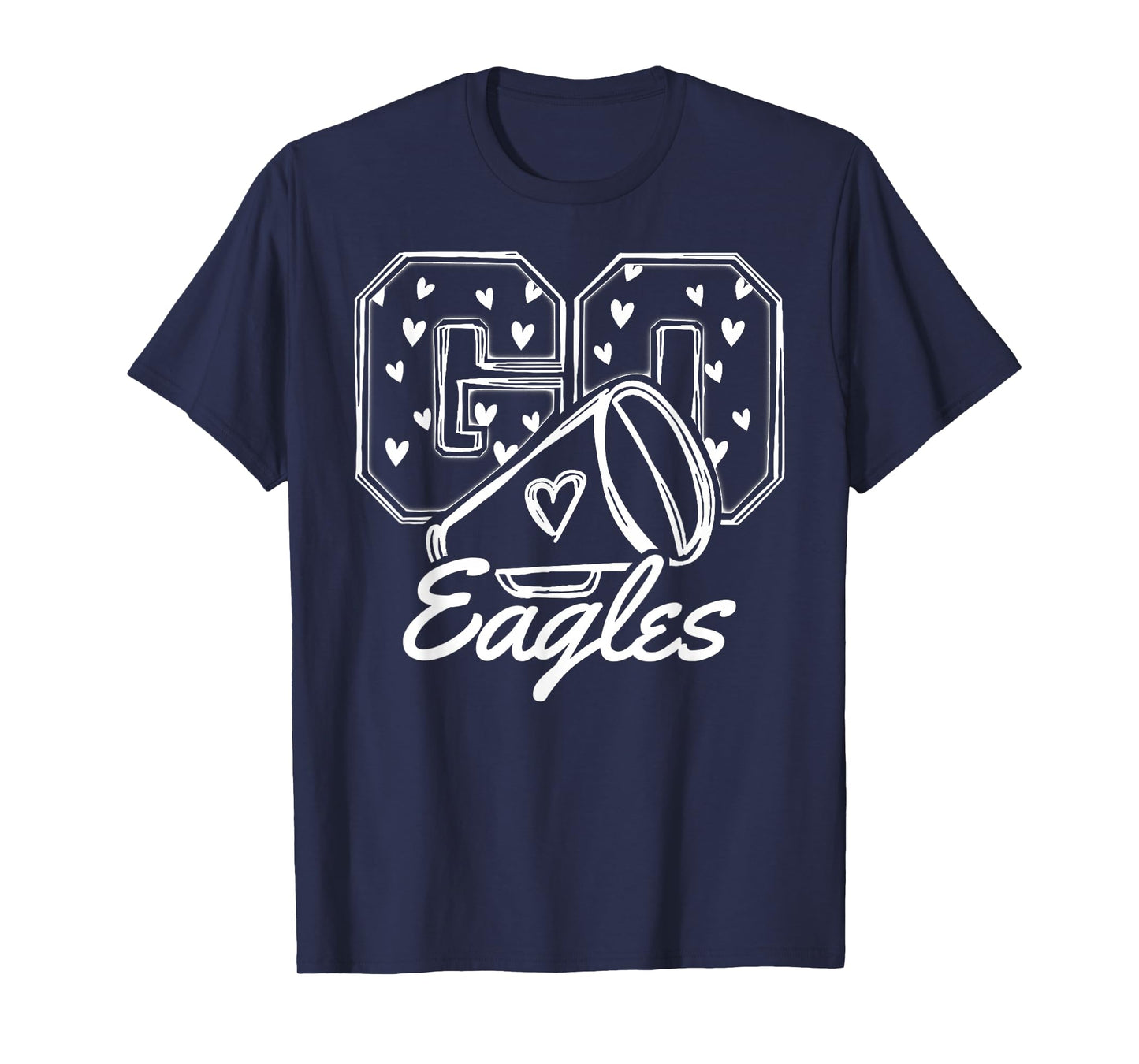 Vintage Eagles High School Go Eagles Pride Heart T-Shirt