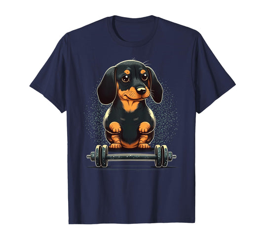 Dachshund Weightlifting Funny Fitness Gym Dachshund T-Shirt