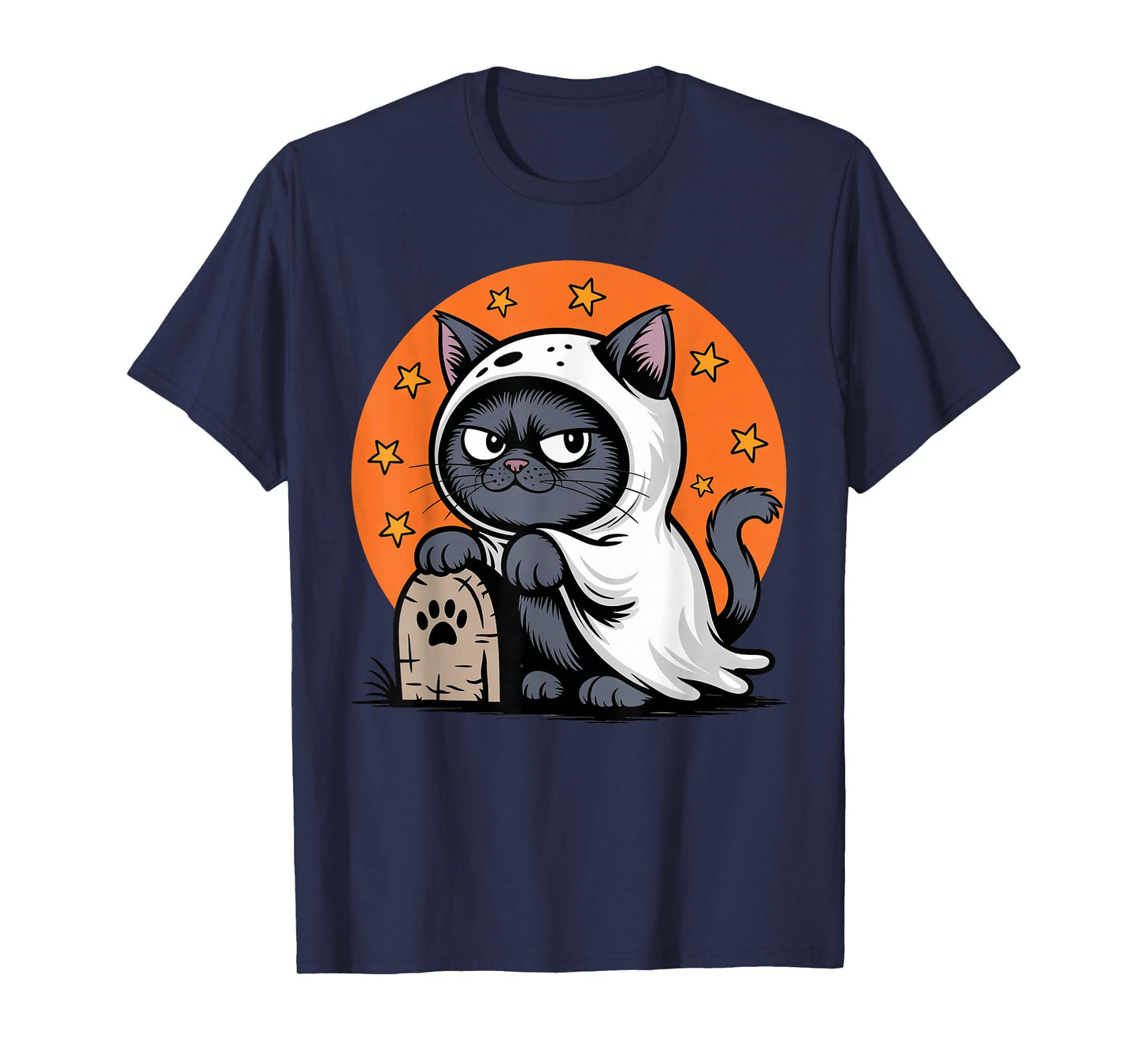 Cat in Ghost Halloween Costume Toddler Kids Trick or Treat T-Shirt