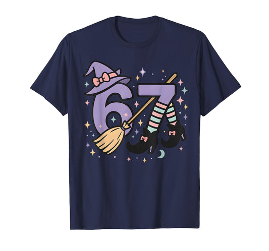 67 Halloween Girls Witch Six Seven 6 7 Brainrot Meme Kids T-Shirt