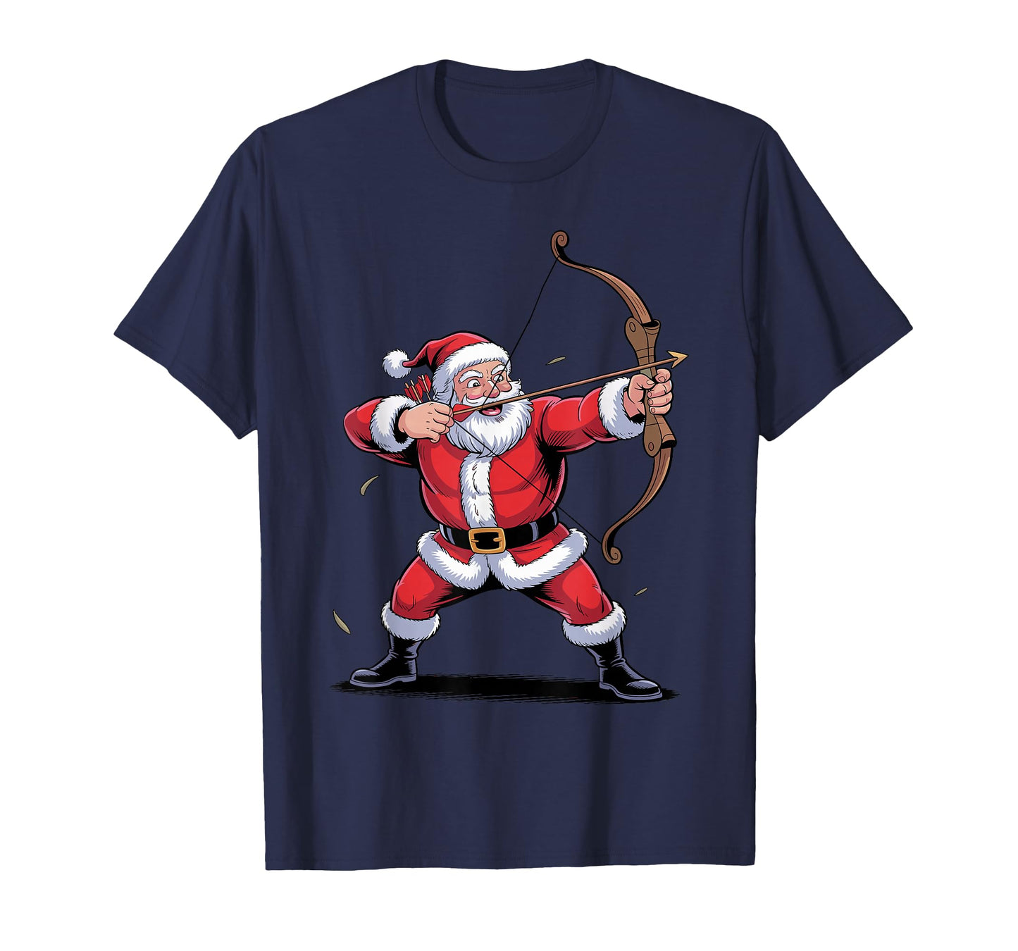 Funny Santa Playing Archery Holiday Christmas Xmas Pajama T-Shirt