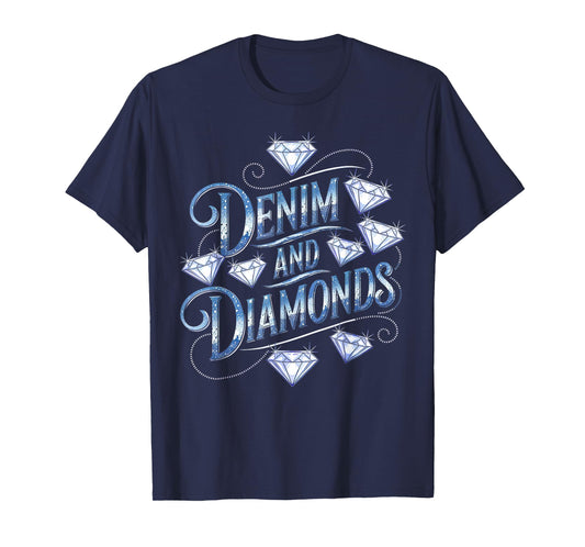 Denim and Diamonds Country Western Bachelorette Party Girl T-Shirt