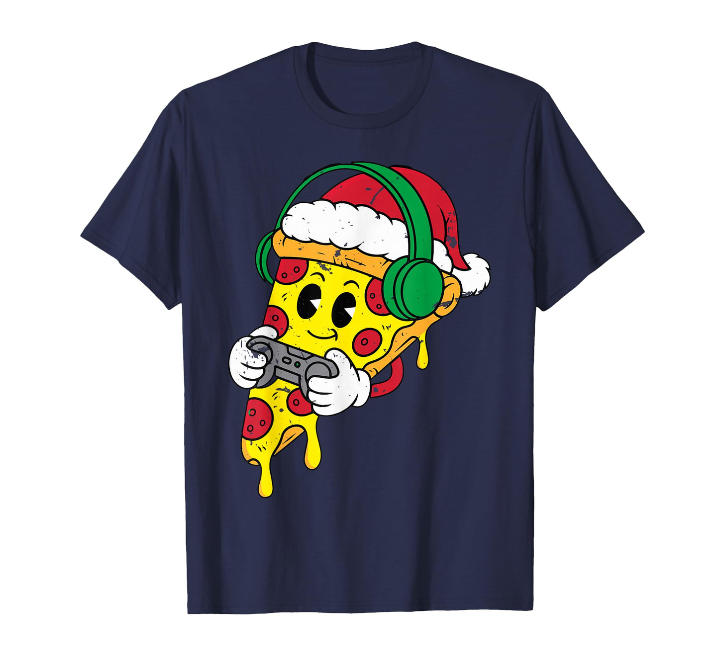 Christmas Gamer Pizza Video Gaming Men Boys Kids Teen Youth T-Shirt