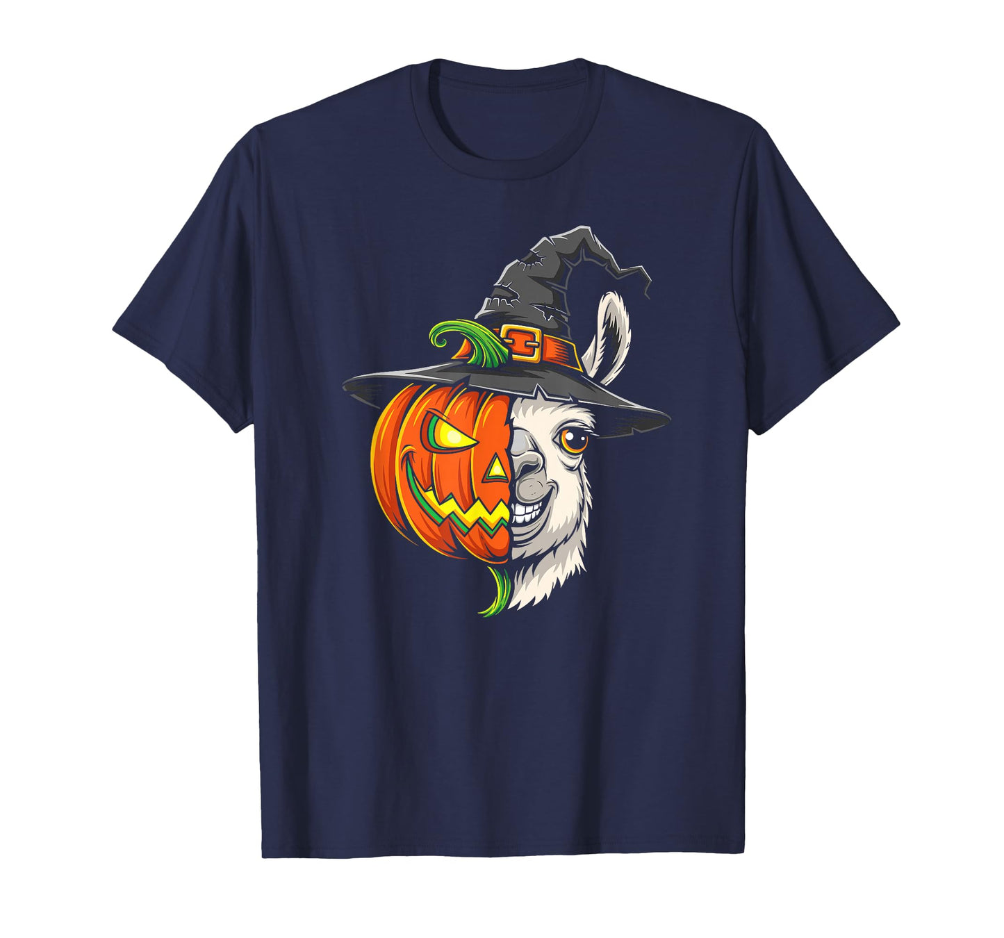 Llama Pumpkin Jack O Lantern Halloween Kids Mens Womens T-Shirt