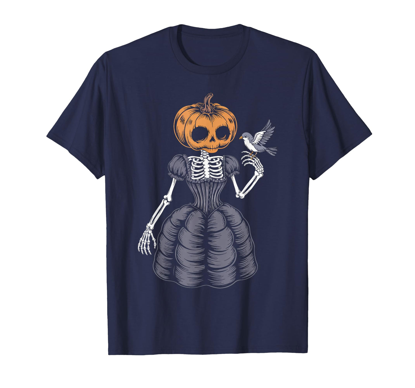 Skeleton Pumpkin Gothic Halloween T-Shirt