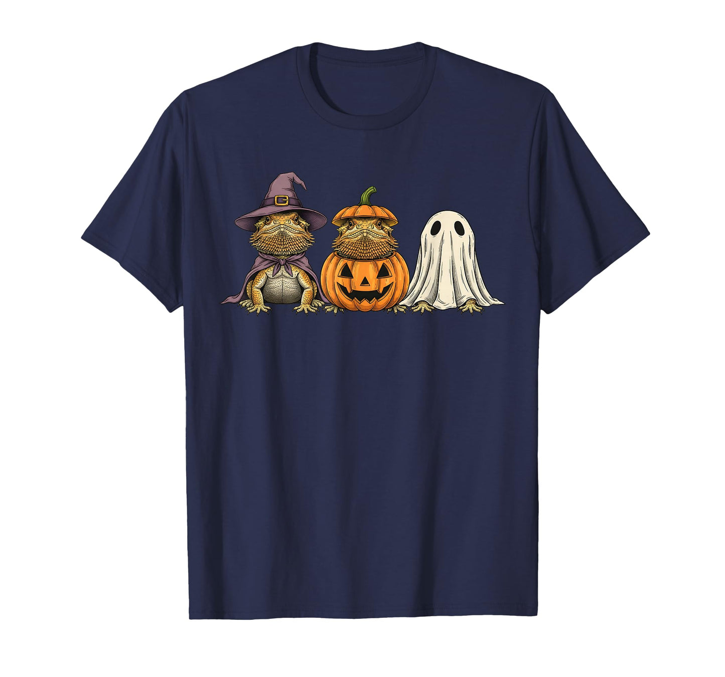 Spooky Ghost Bearded Dragon Lover Pumpkin Halloween T-Shirt