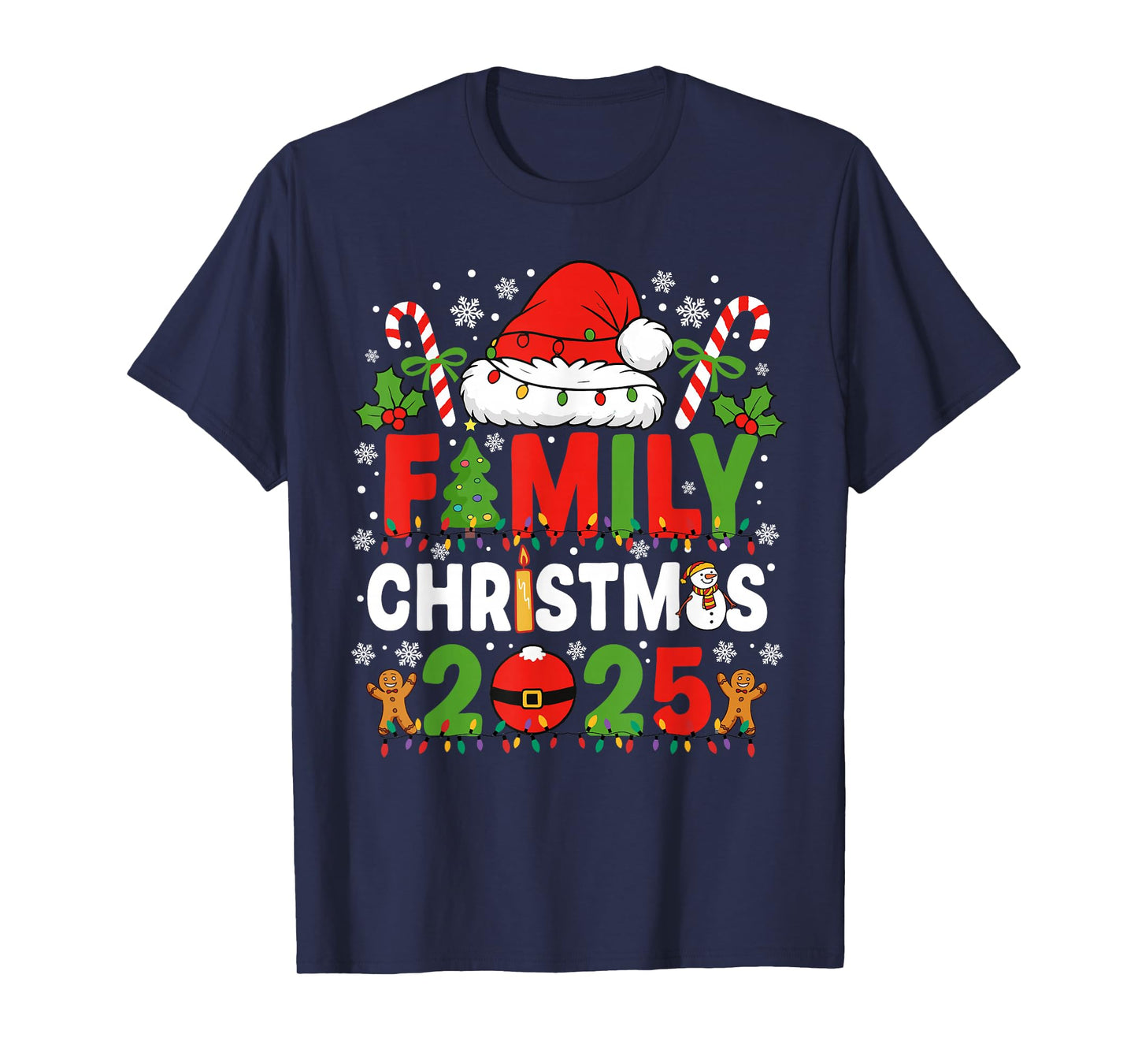 Family Christmas 2025 Matching Squad Santa Elf Funny Xmas T-Shirt