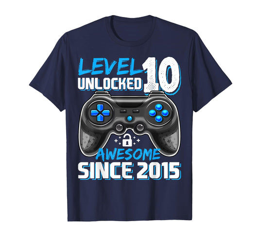 10th Birthday Boy Level 10 Gamer 10 Year Video Game Party T-Shirt
