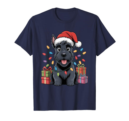 Cute Scottish Terrier Christmas Funny Dog Lover Holiday T-Shirt