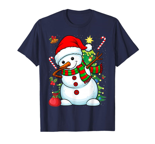 Dabbing Snowman Santa Christmas Boys Men Funny Xmas Hat Dab T-Shirt