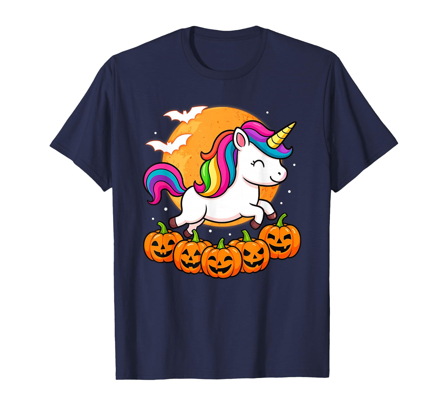 Cute Halloween Unicorn Witch Pumpkin Girls Women Kids T-Shirt