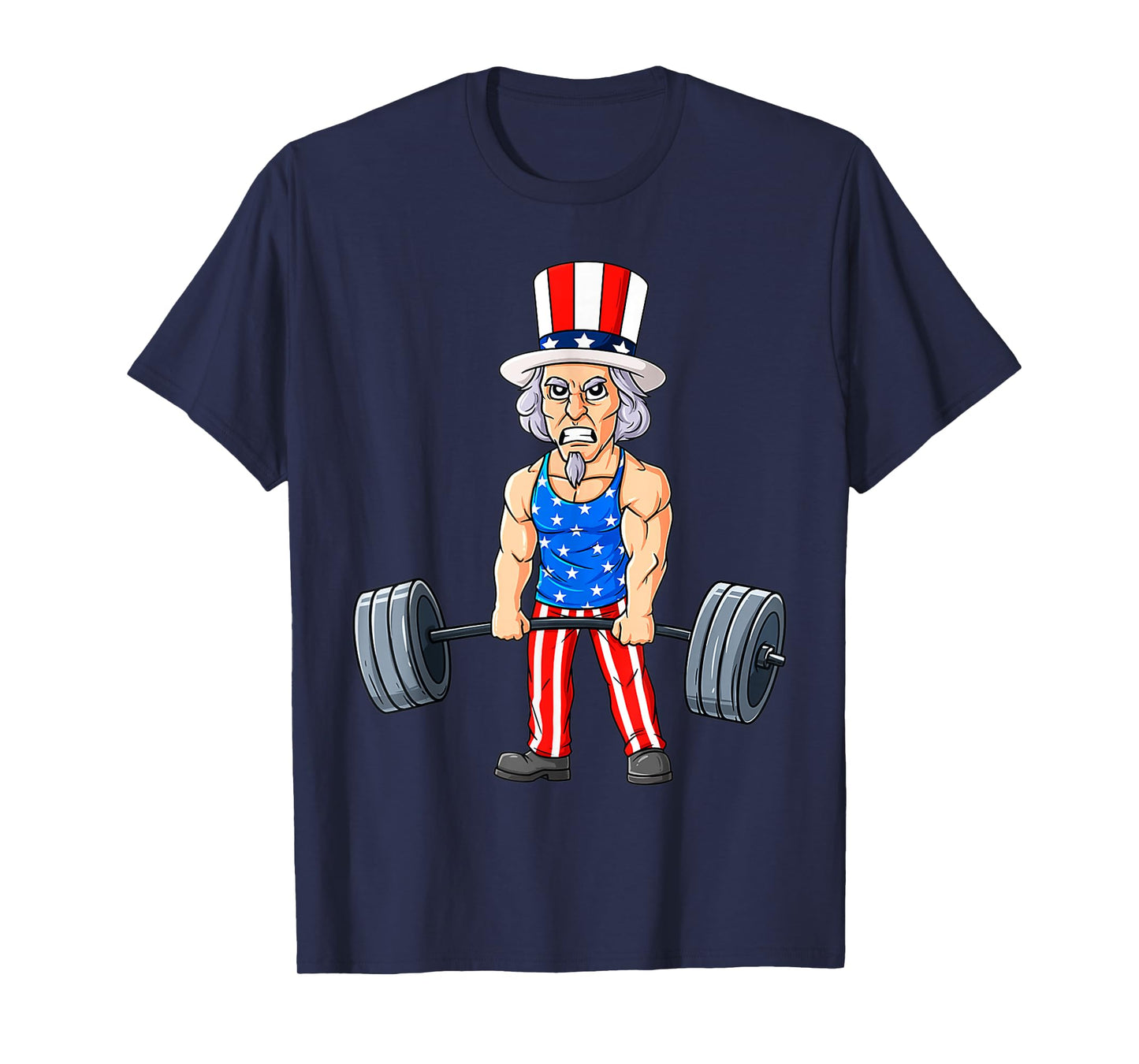 4th Of July Uncle Sam Weightlifting Funny Deadlift Fitness T-Shirt