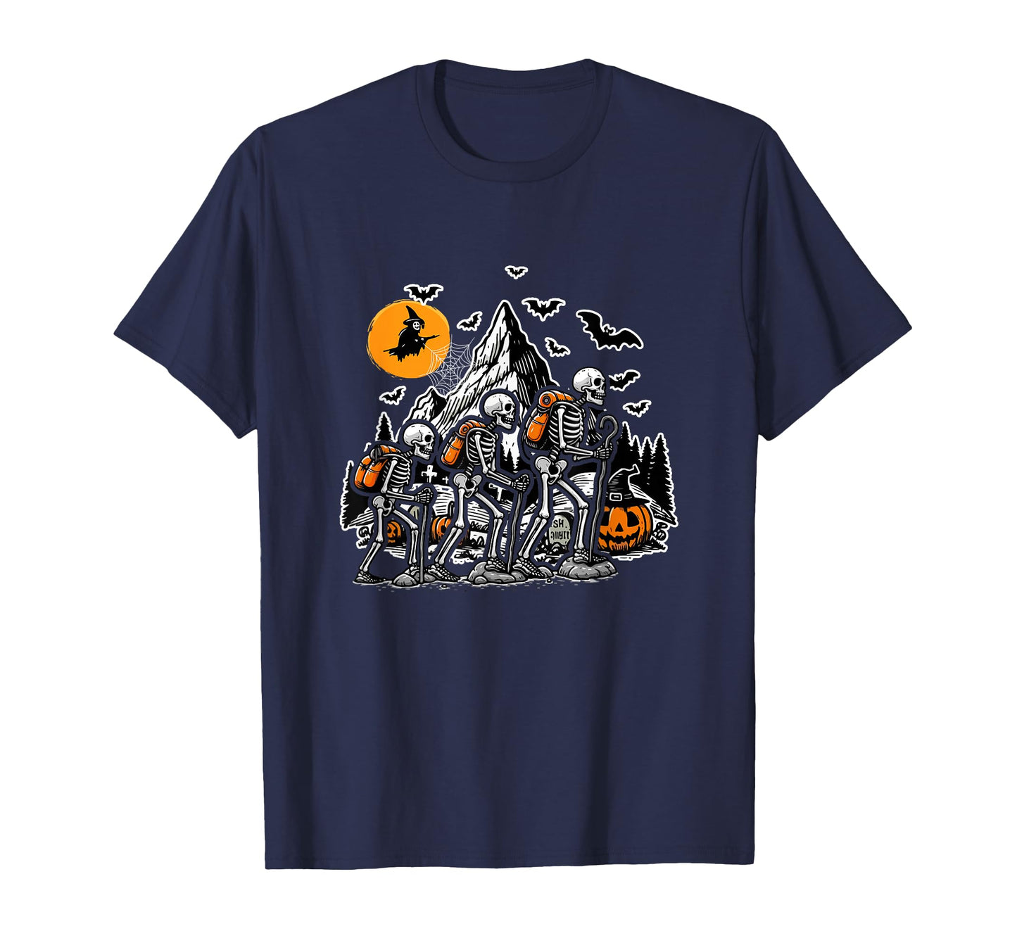 Skeleton Trekking Halloween Costume Sports Lover Family T-Shirt