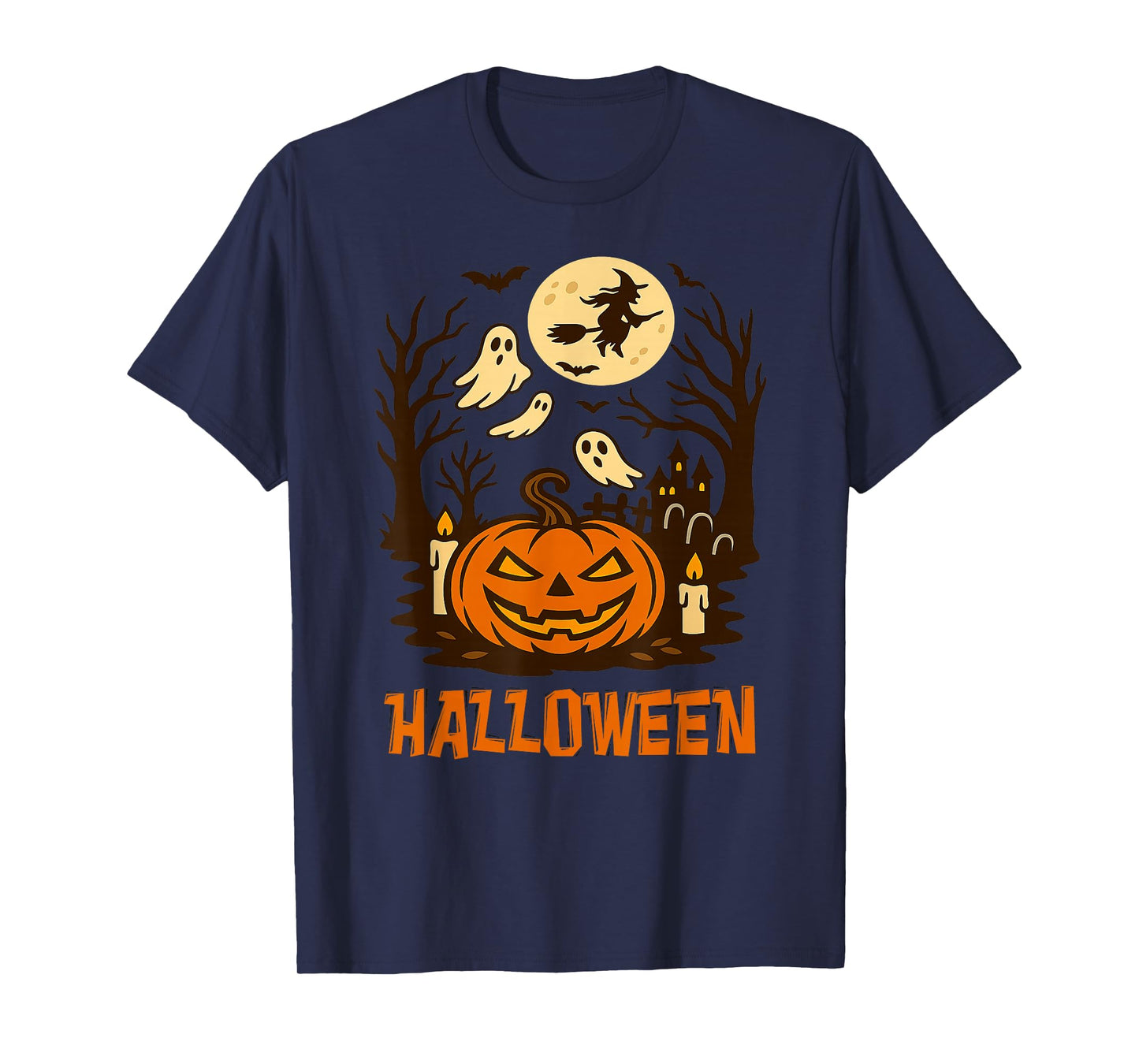 Funny Scary Halloween Party Pumpkin Men Women Kids T-Shirt