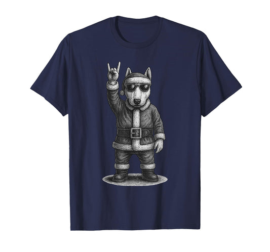 English Bull Terrier Rock Music Christmas Dog Lover T-Shirt