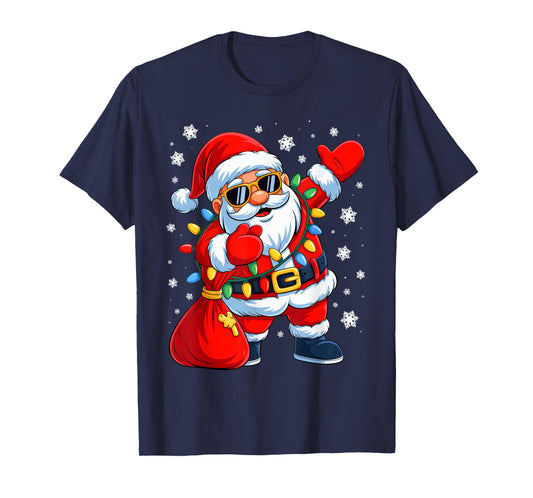 Dabbing Santa Christmas Boys Girls Kids Funny Xmas Squad T-Shirt