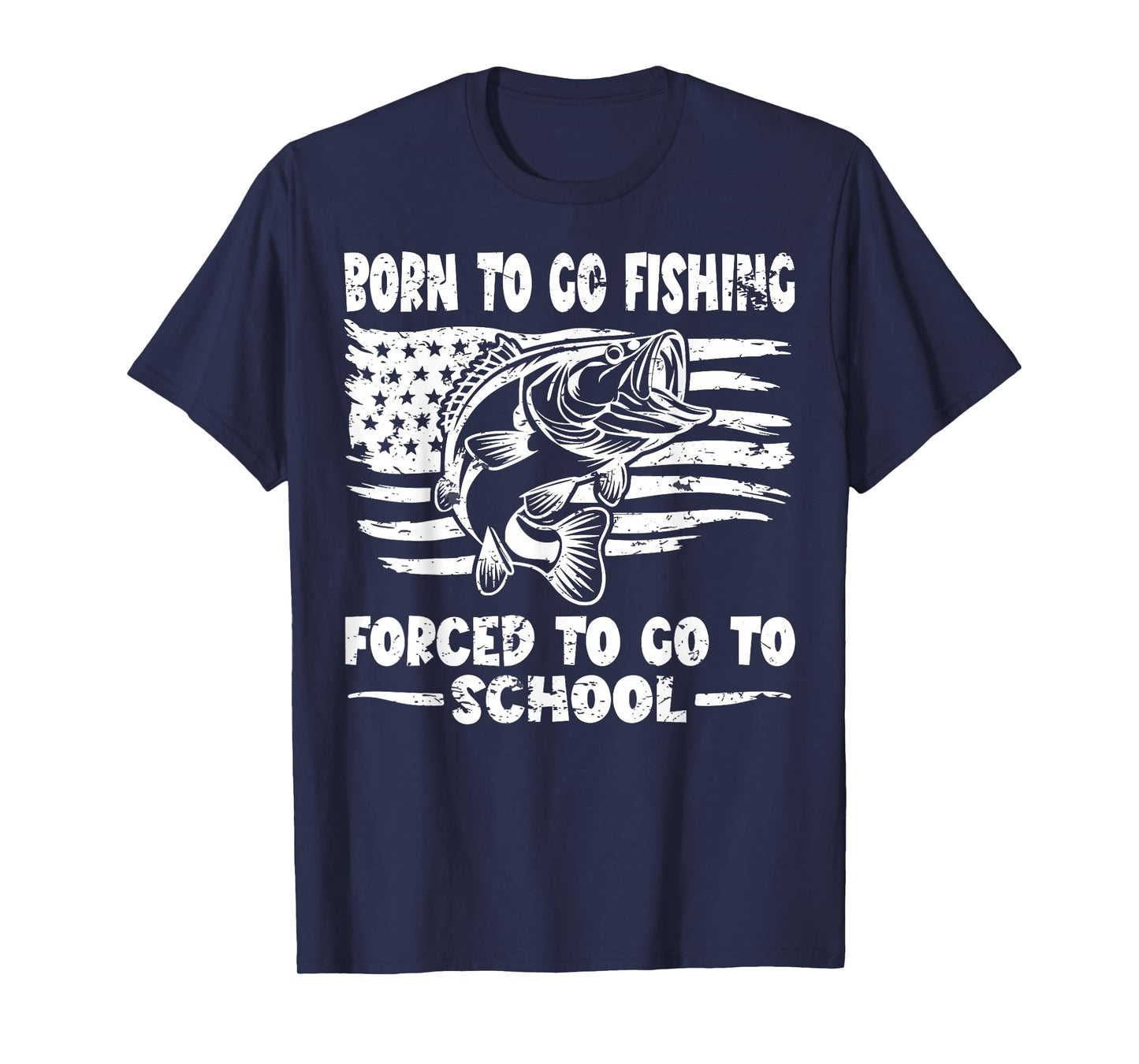 Born to Go Fishing Funny Bass Fish for Boys Kids Angler T-Shirt