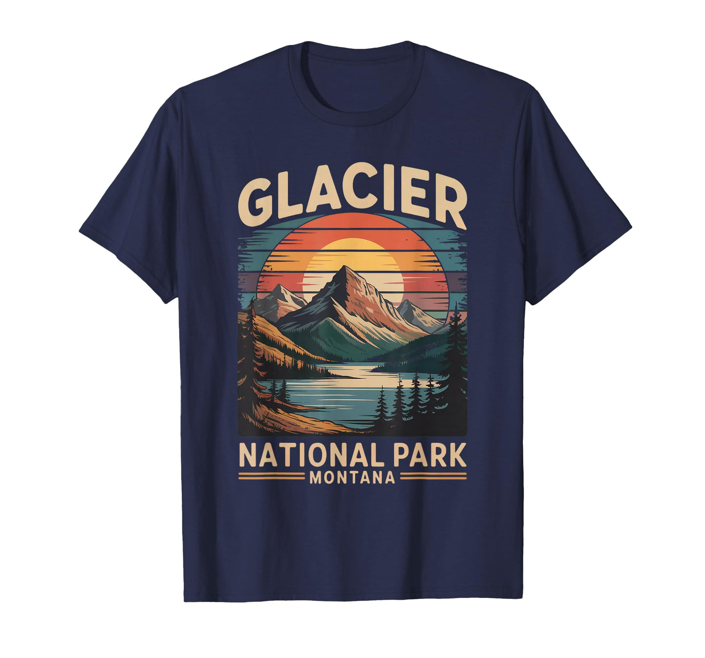 Glacier National Park Bear Vintage Montana Hiking Camping T-Shirt