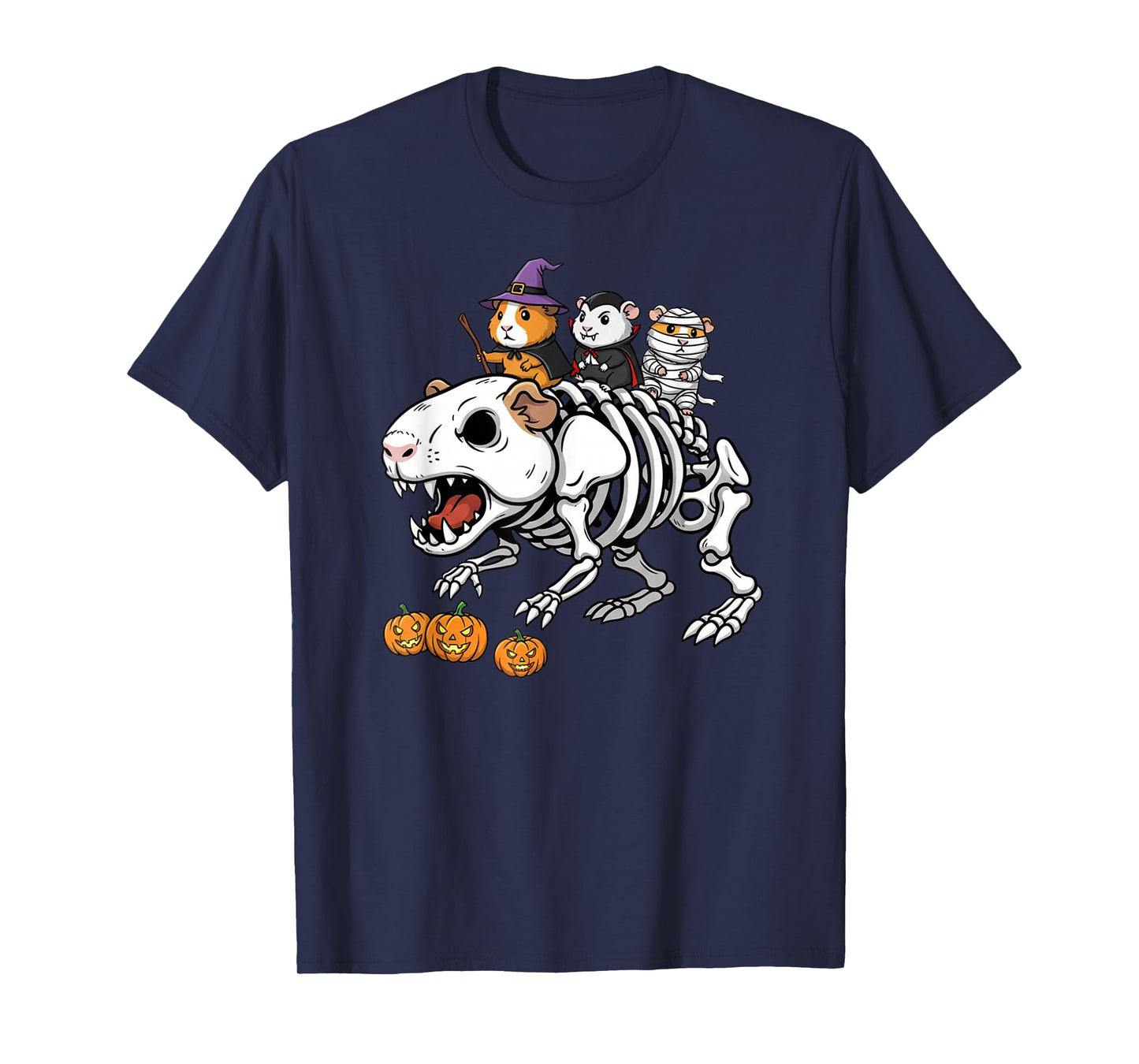 Guinea Pig Skeleton Mummy Witch Halloween Kids Mens Womens T-Shirt