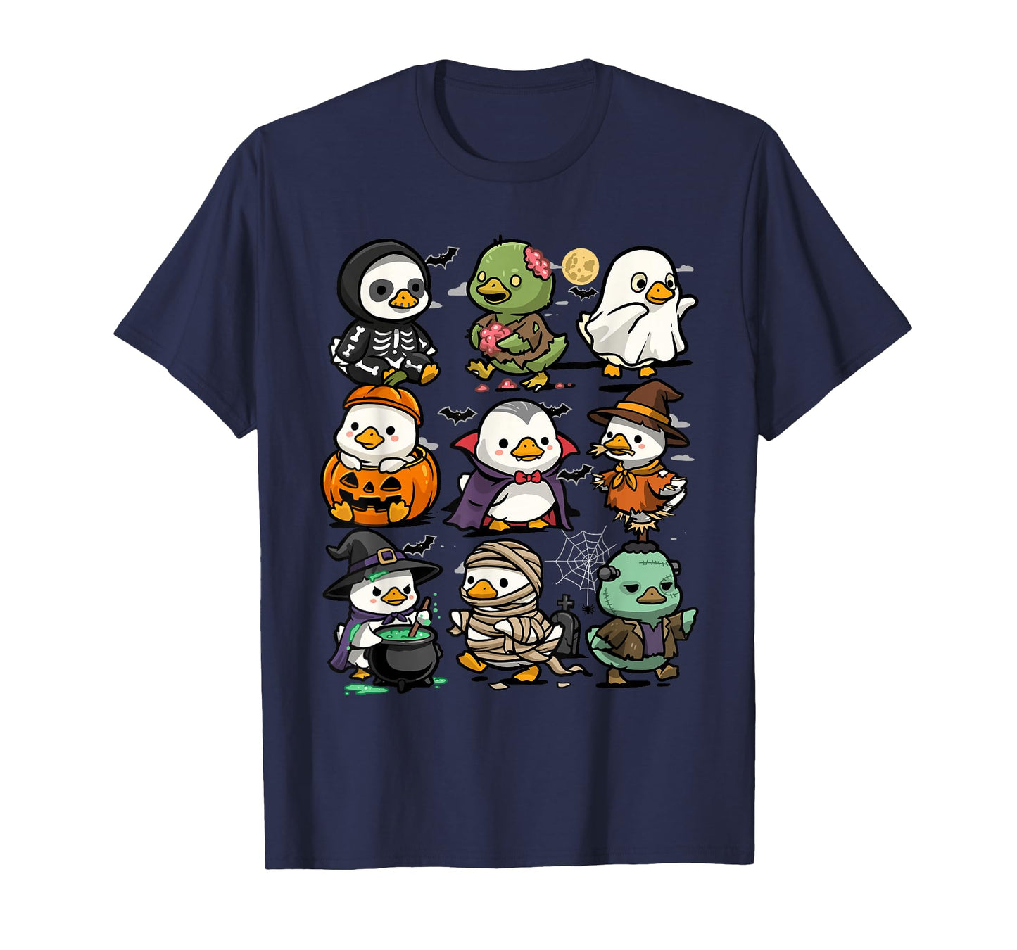 Halloween Ducks Funny Spooky Duck Ghost Vampire Creepy T-Shirt