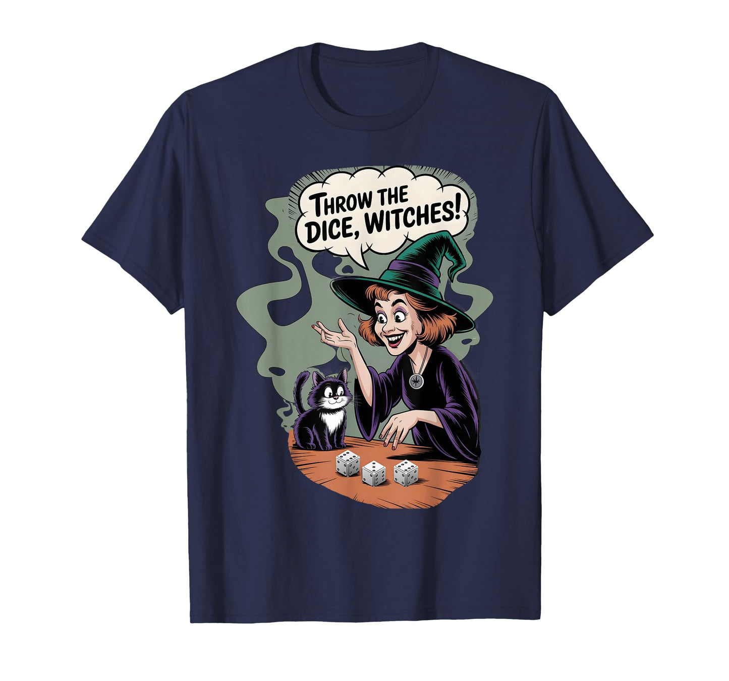 Throw The Dice Witches for Women Bunco Halloween Party T-Shirt