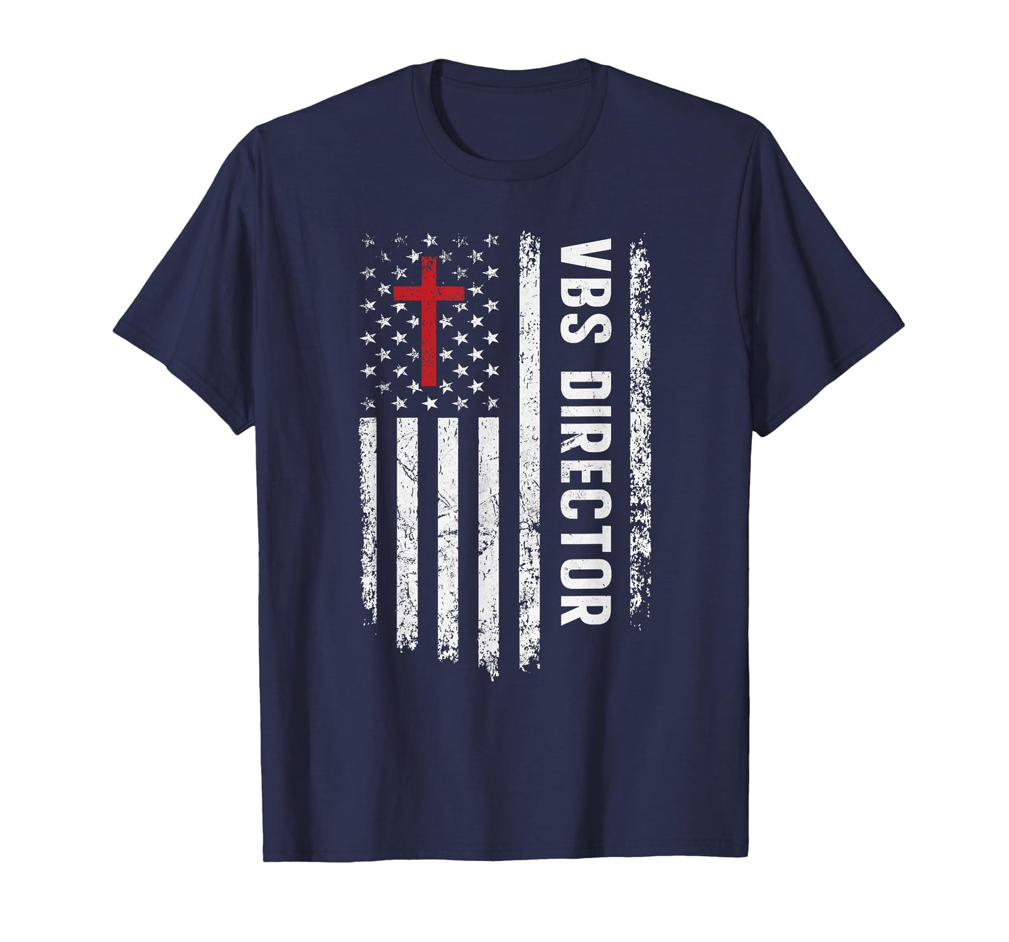 VBS Director Cross USA Flag Vacation Bible School Teacher T-Shirt