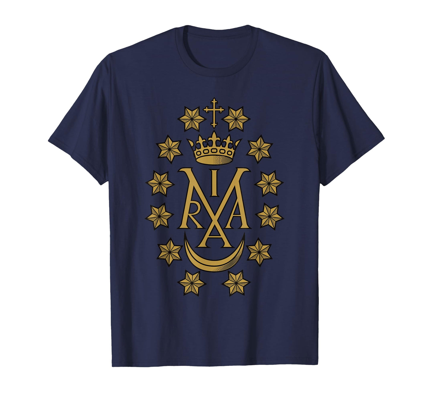 Virgin Mary Maria Insignia Miraculous Medal Catholic T-Shirt