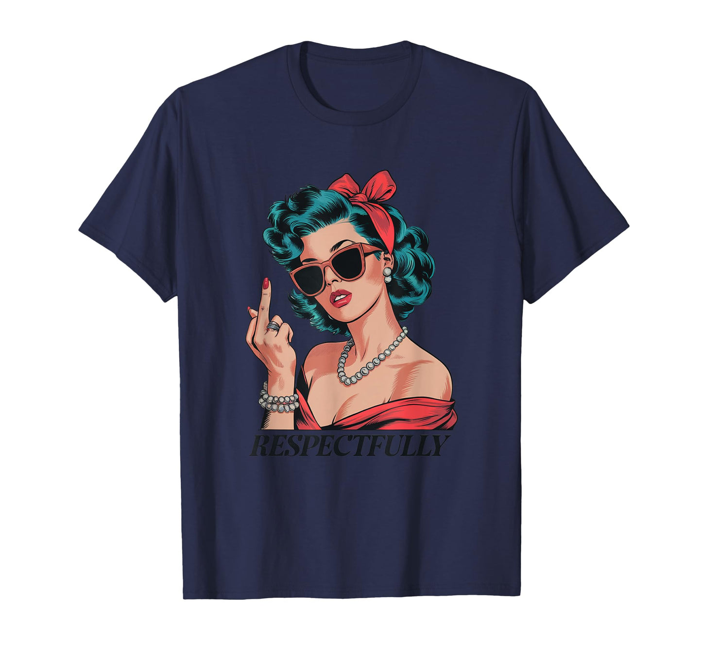 Pinup Girl Saying No Retro Sass Funny Attitude Design T-Shirt